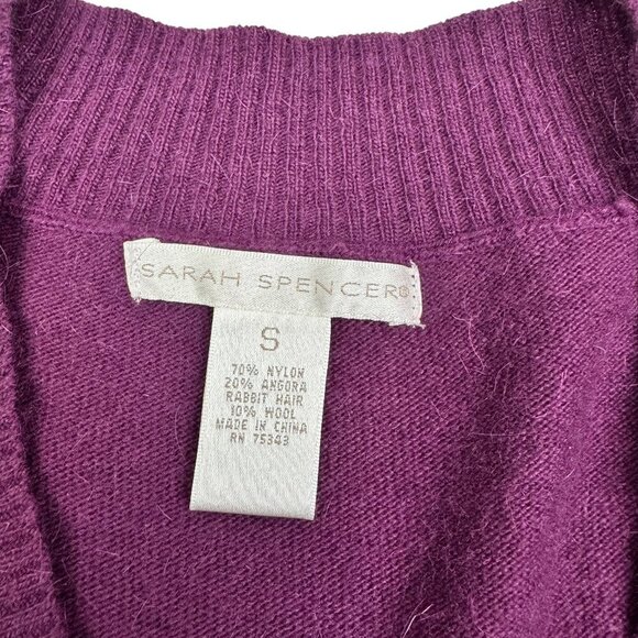 Sarah Spencer Angora Blend Deep V-Neck Pullover Knit Sweater Women's Size Small - Picture 4 of 5